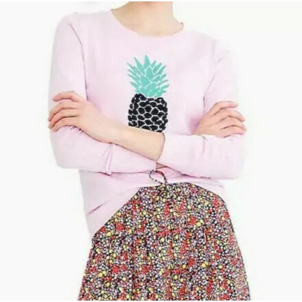 J.Crew Pink Pineapple Sweater, Size Small, KB445